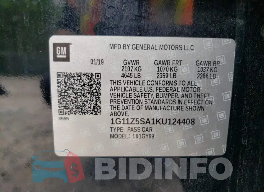1G11Z5SA1KU124408 Photo# 13