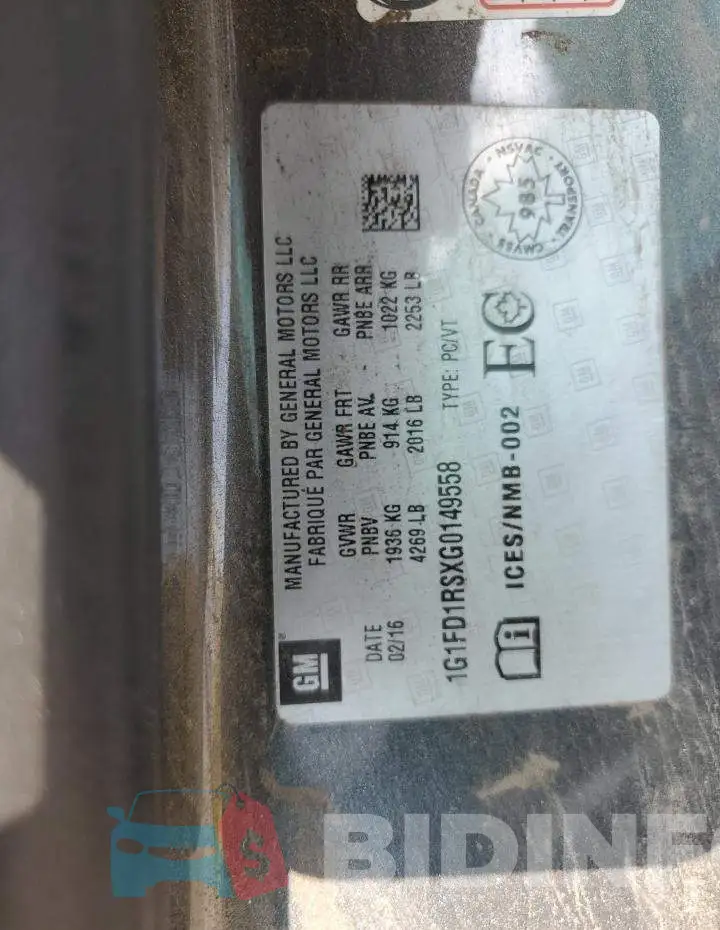 1G1FD1RSXG0149558 Photo# 13