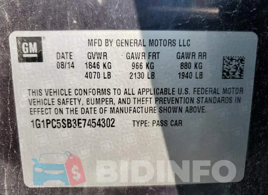 1G1PC5SB3E7454302 Photo# 12