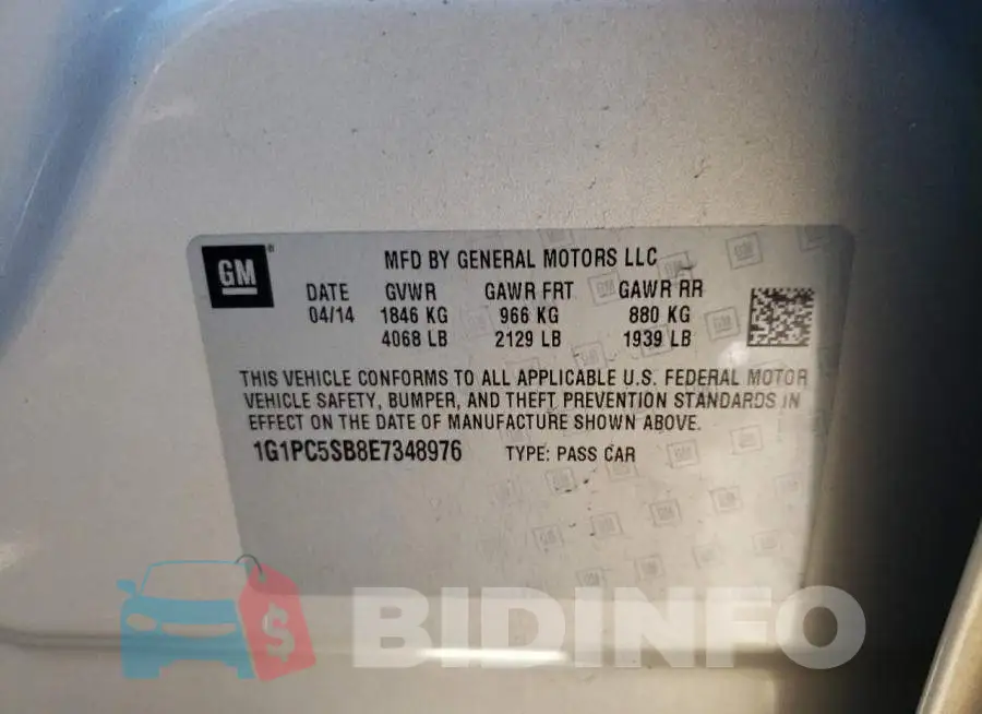 1G1PC5SB8E7348976 Photo# 12