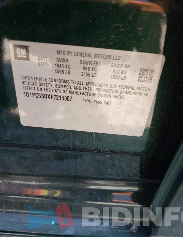 1G1PC5SBXF7218067 Photo# 12
