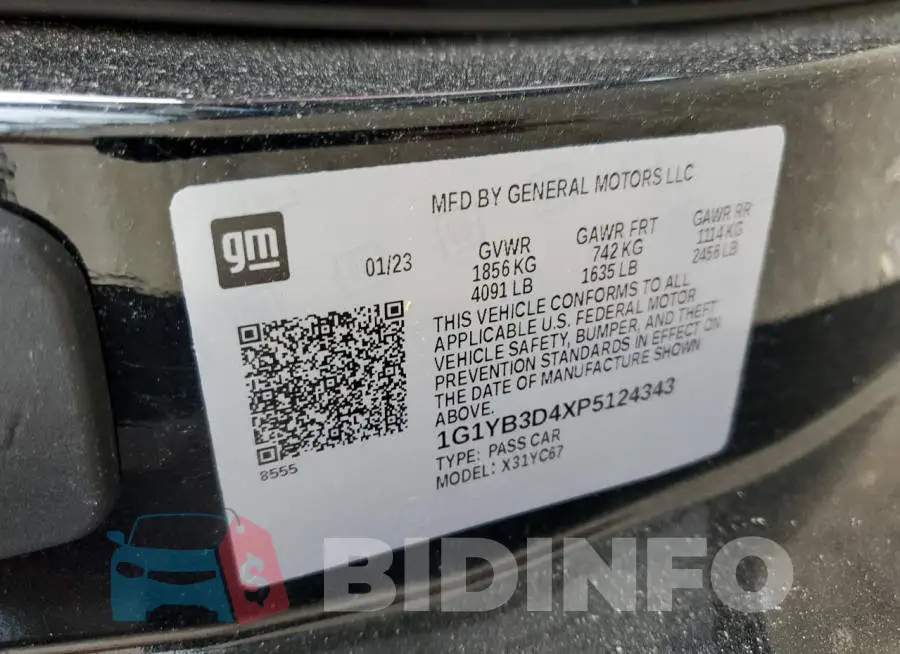 1G1YB3D4XP5124343 Photo# 12