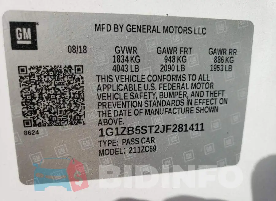 1G1ZB5ST2JF281411 Photo# 12