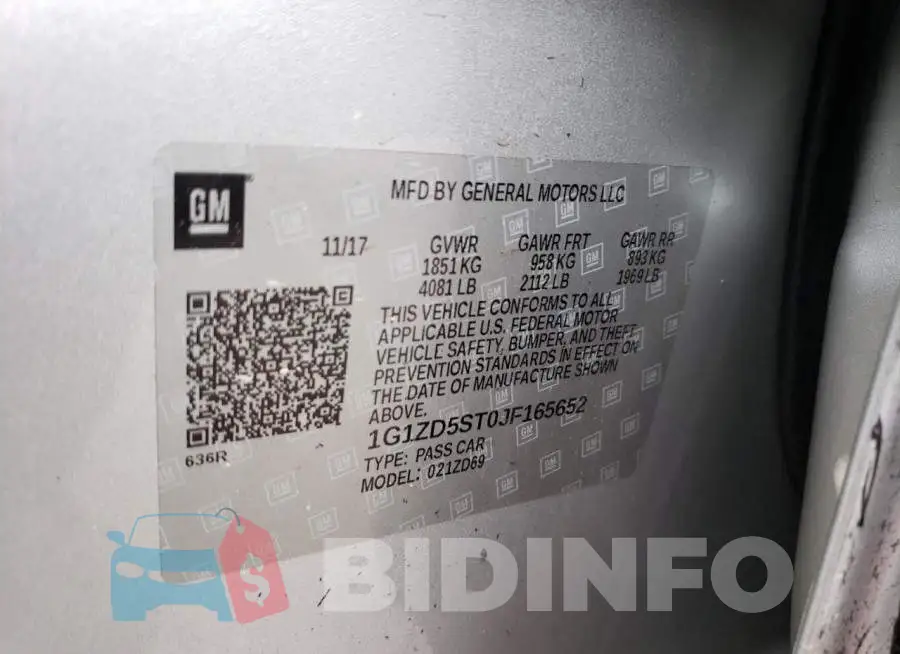 1G1ZD5ST0JF165652 Photo# 13