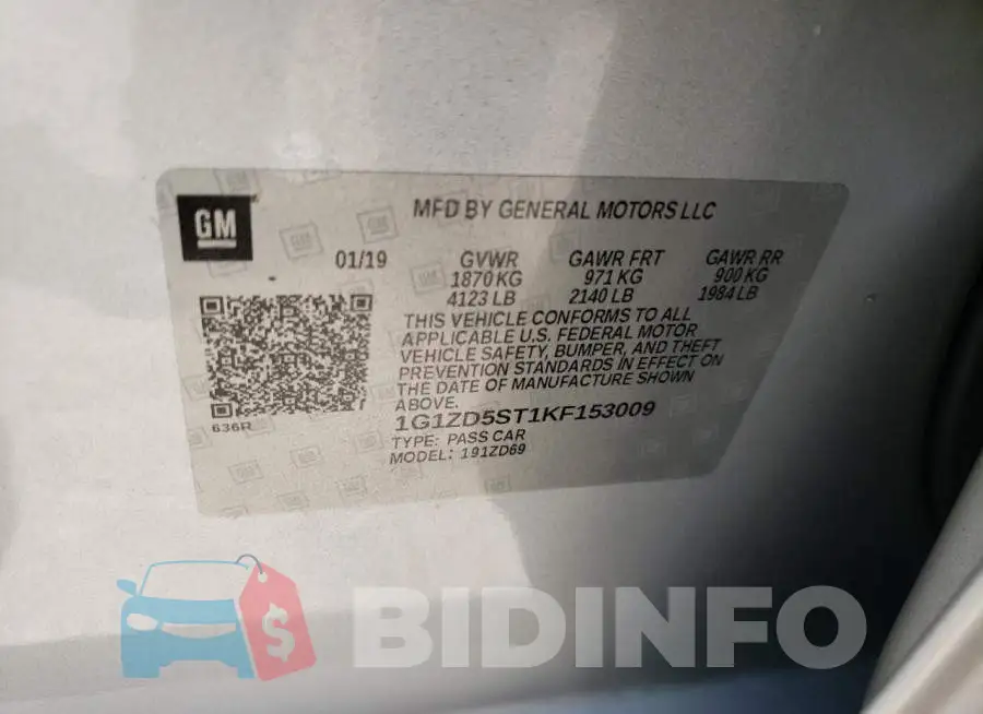 1G1ZD5ST1KF153009 Photo# 10