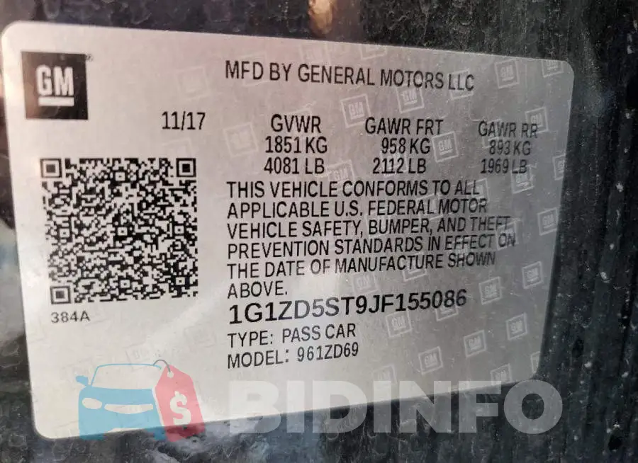 1G1ZD5ST9JF155086 Photo# 12