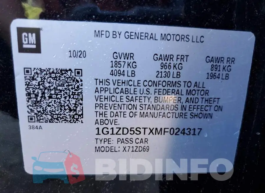1G1ZD5STXMF024317 Photo# 12
