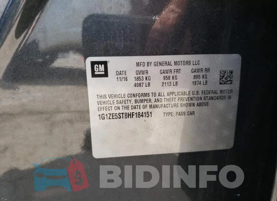 1G1ZE5ST8HF184151 Photo# 12