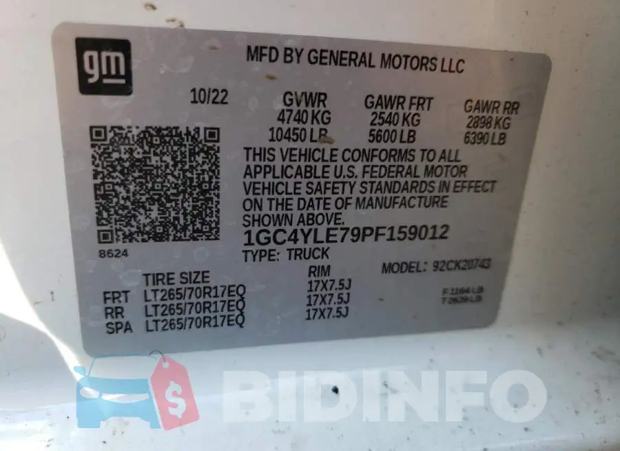 1GC4YLE79PF159012 Photo# 12