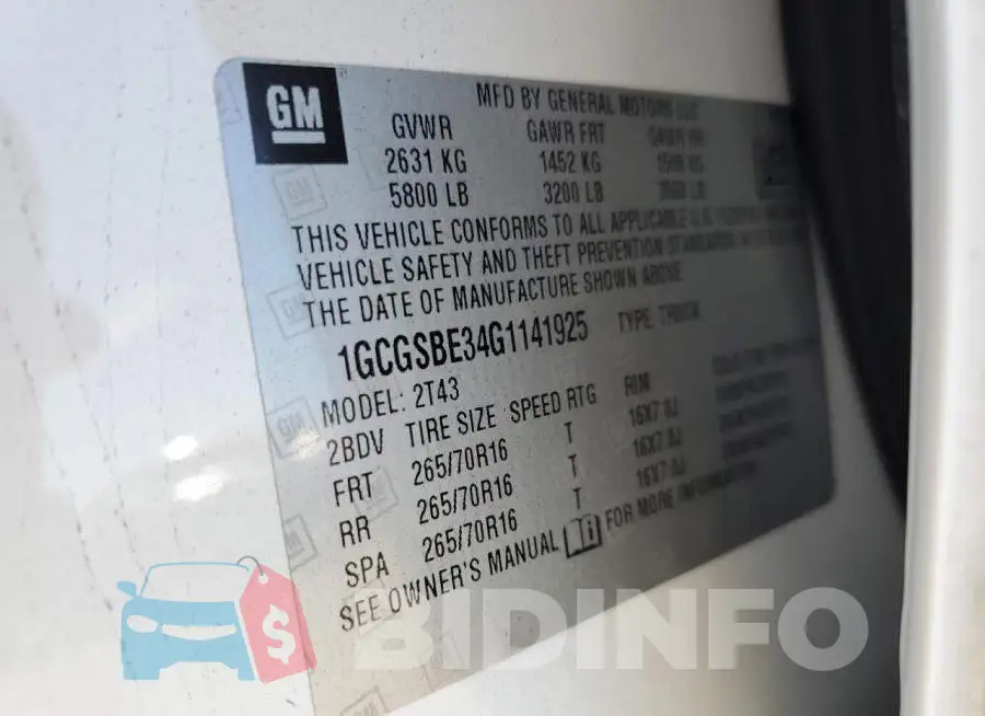 1GCGSBE34G1141925 Photo# 13
