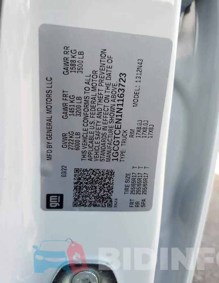 1GCGTCEN1N1163723 Photo# 12