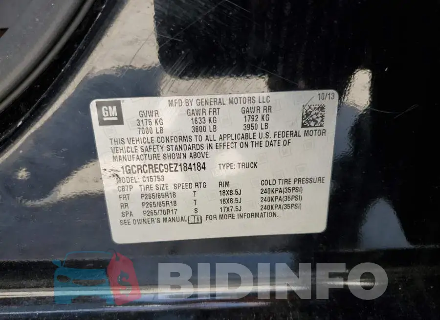 1GCRCREC9EZ184184 Photo# 12