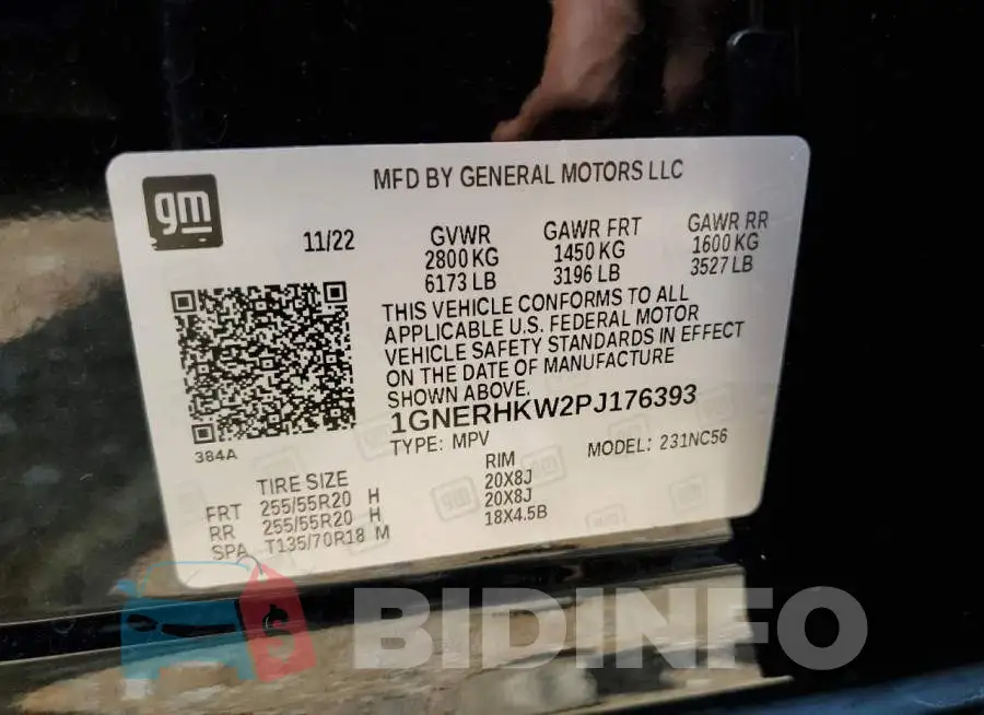 1GNERHKW2PJ176393 Photo# 13