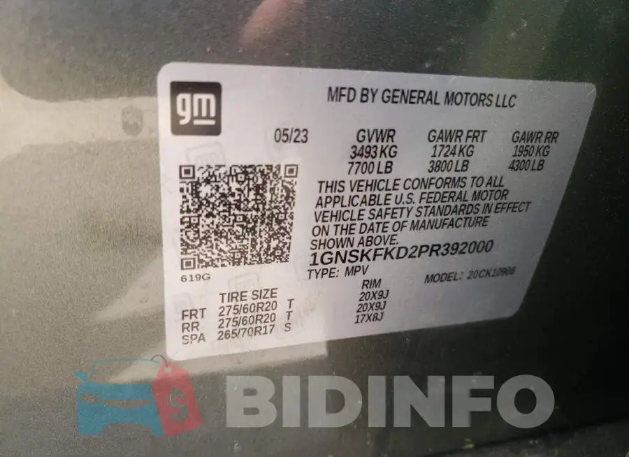1GNSKFKD2PR392000 Photo# 13