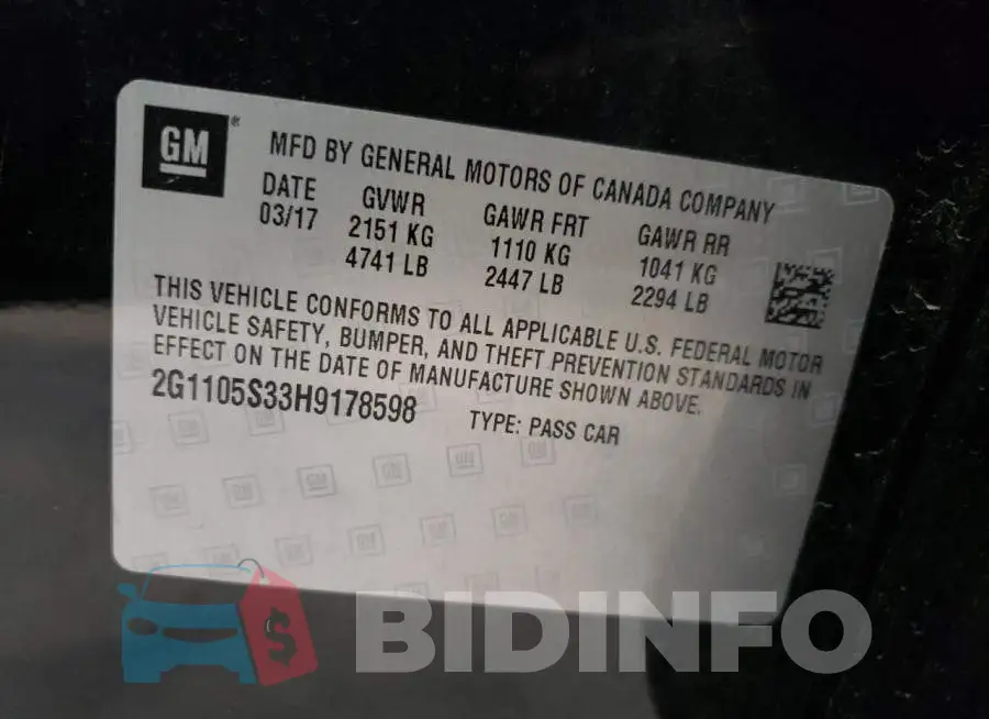 2G1105S33H9178598 Photo# 13