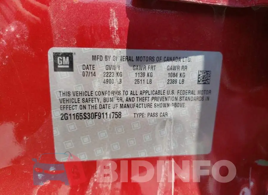 2G1165S30F9111758 Photo# 12