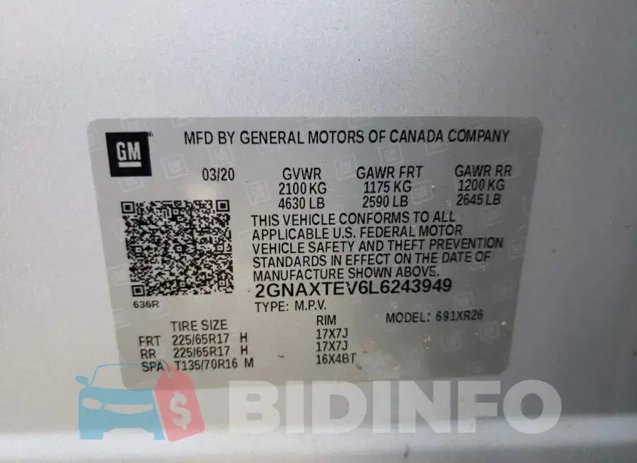 2GNAXTEV6L6243949 Photo# 12