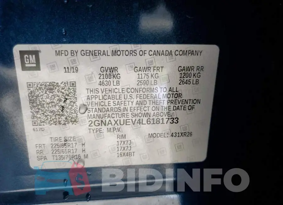 2GNAXUEV4L6181733 Photo# 12