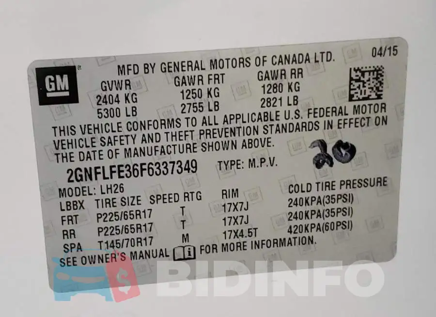 2GNFLFE36F6337349 Photo# 14