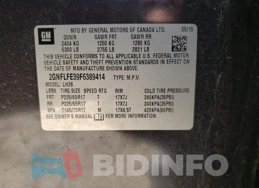 2GNFLFE39F6389414 Photo# 12