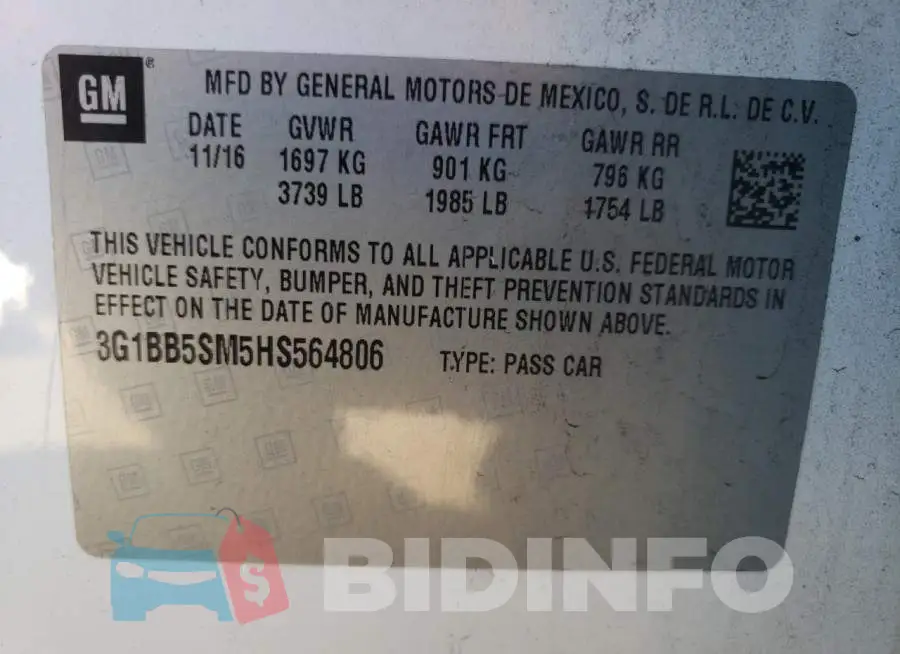 3G1BB5SM5HS564806 Photo# 13