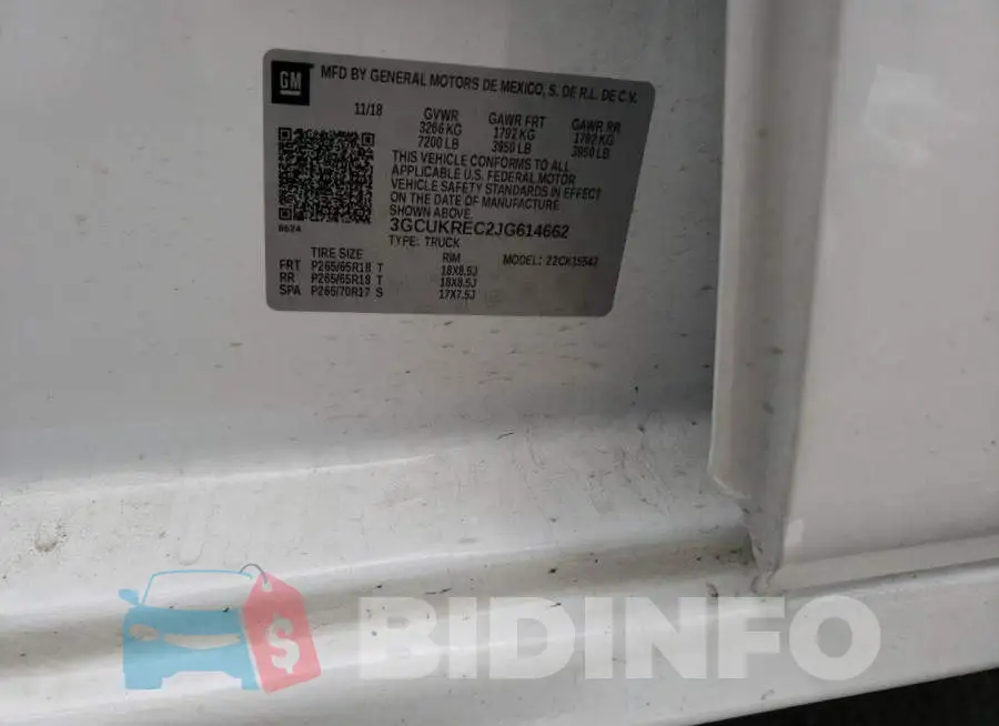 3GCUKREC2JG614662 Photo# 12
