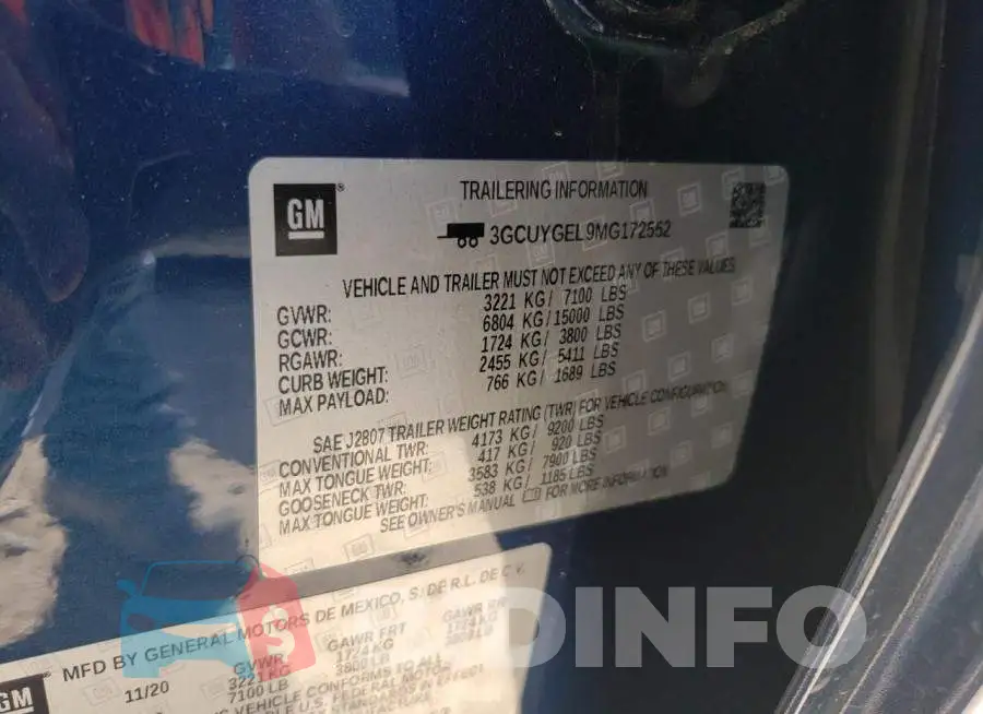 3GCUYGEL9MG172552 Photo# 13