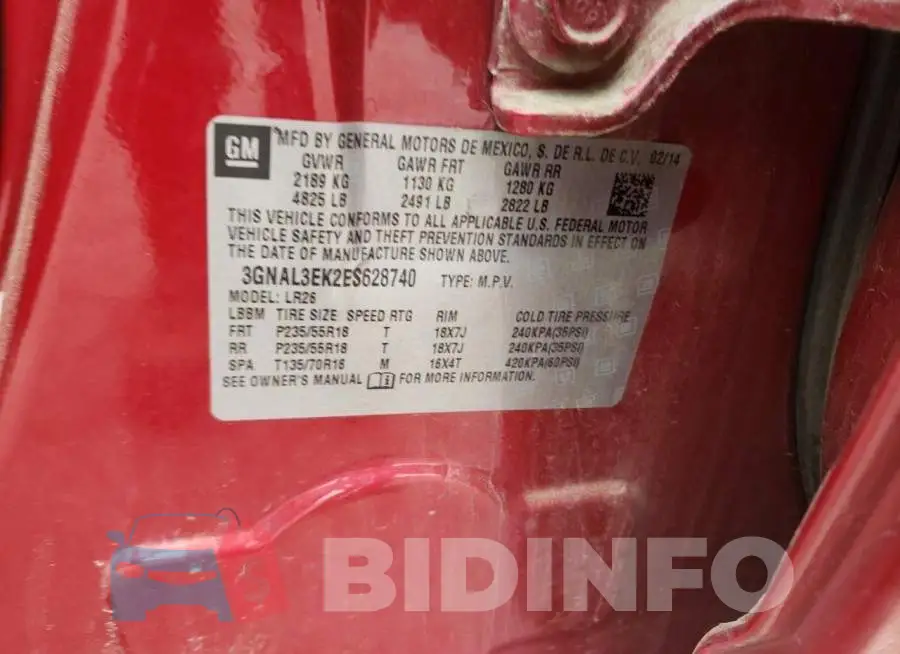 3GNAL3EK2ES628740 Photo# 13