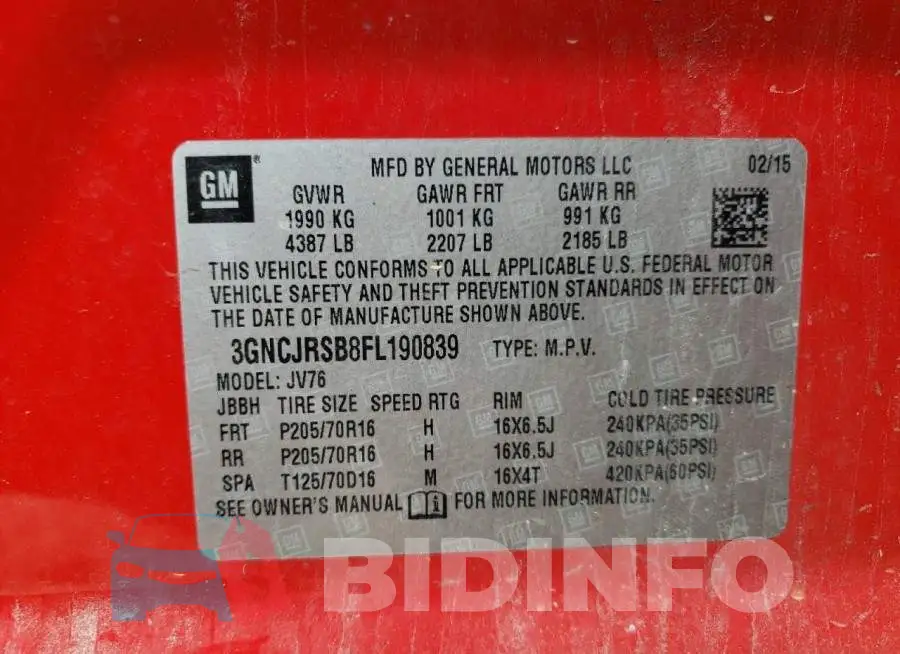 3GNCJRSB8FL190839 Photo# 14