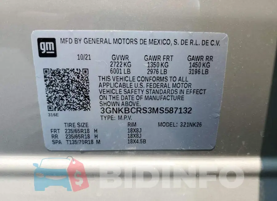 3GNKBCRS3MS587132 Photo# 12