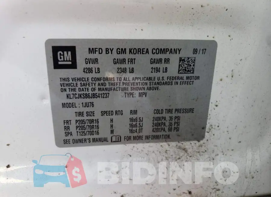 KL7CJKSB6JB541237 Photo# 10