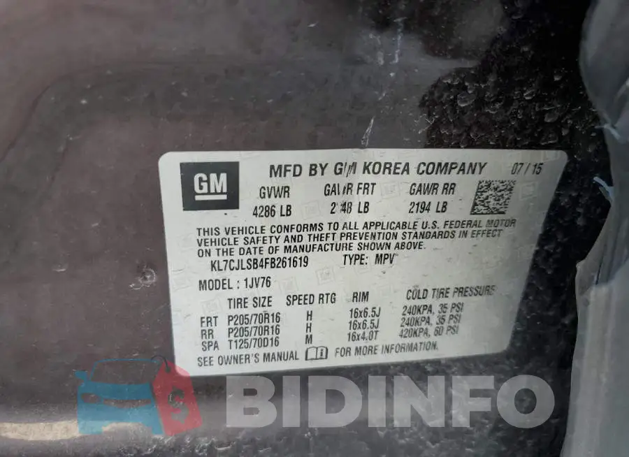 KL7CJLSB4FB261619 Photo# 14