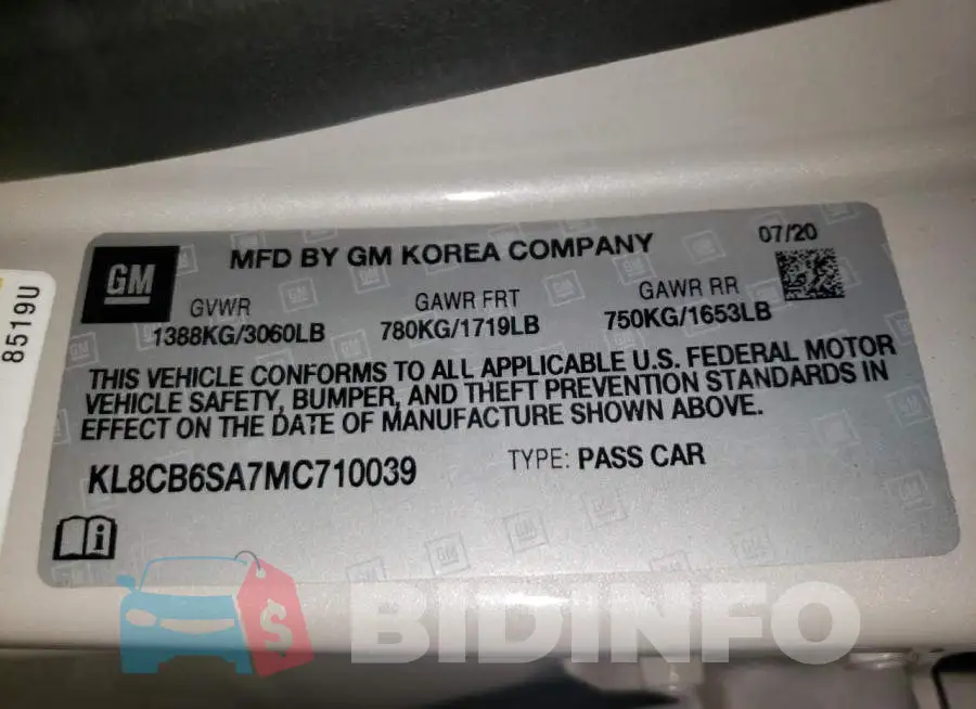 KL8CB6SA7MC710039 Photo# 12