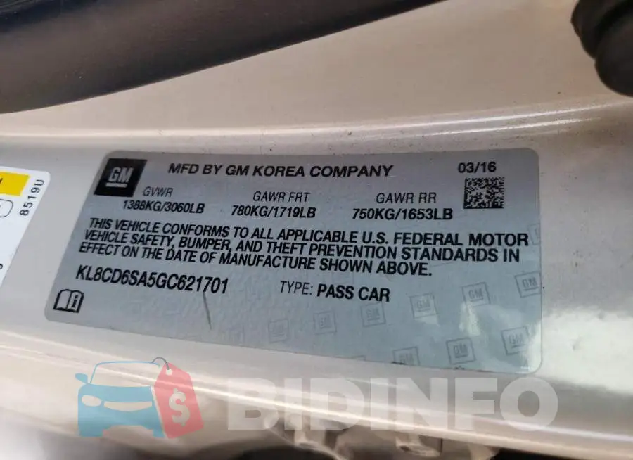 KL8CD6SA5GC621701 Photo# 12