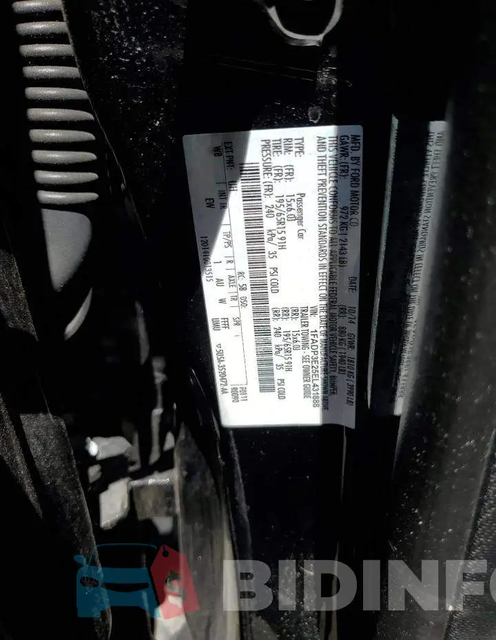 1FADP3E25EL431888 Photo# 12