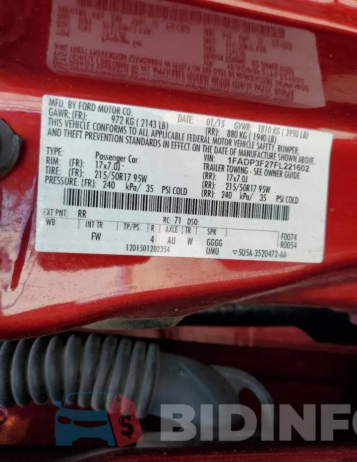 1FADP3F27FL221602 Photo# 13