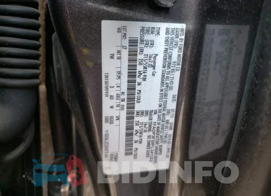 1FADP3F29FL341322 Photo# 13