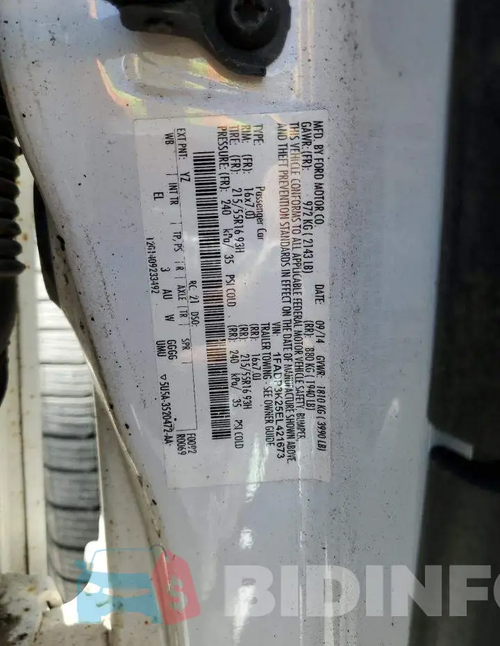 1FADP3K25EL421673 Photo# 13