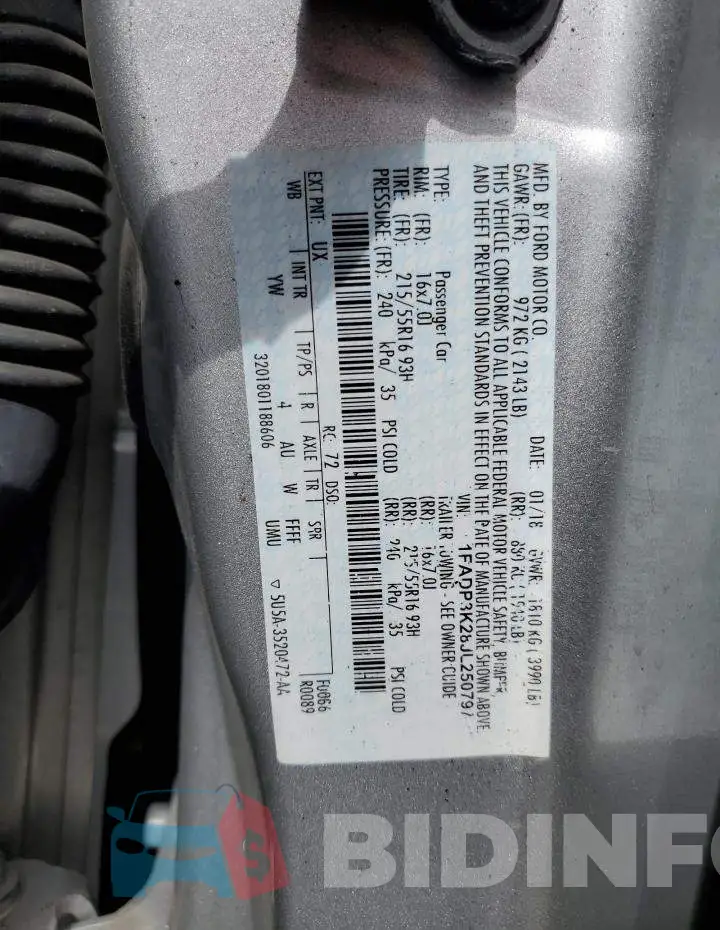 1FADP3K28JL250797 Photo# 12