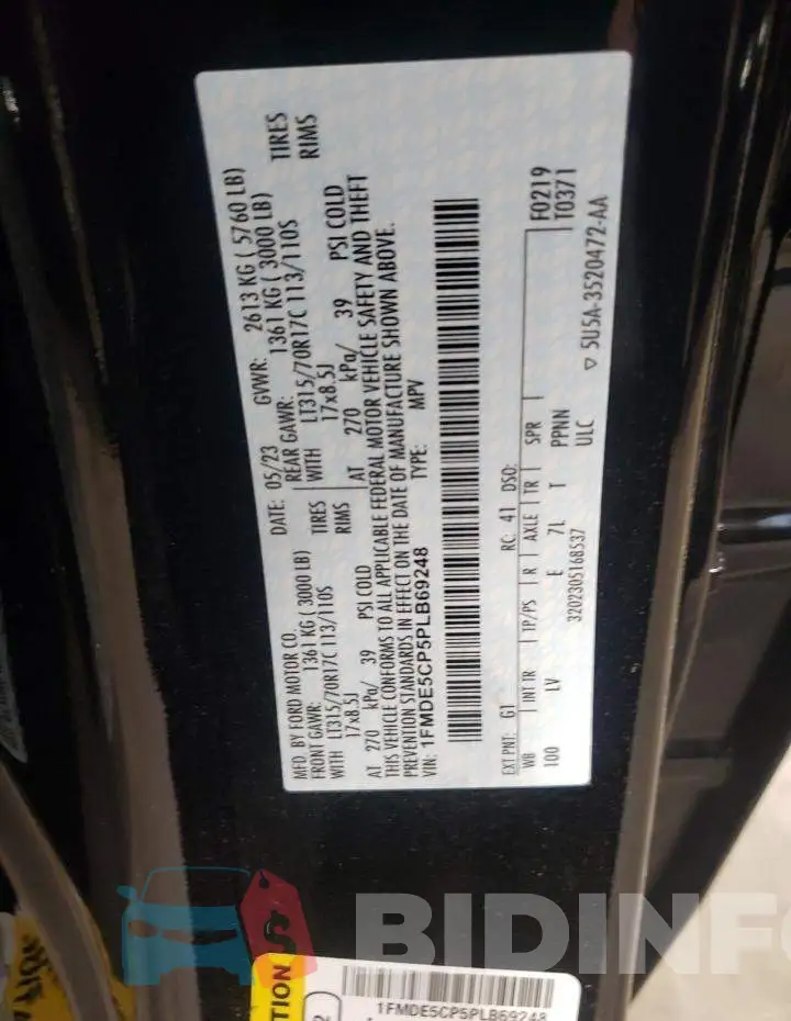 1FMDE5CP5PLB69248 Photo# 12
