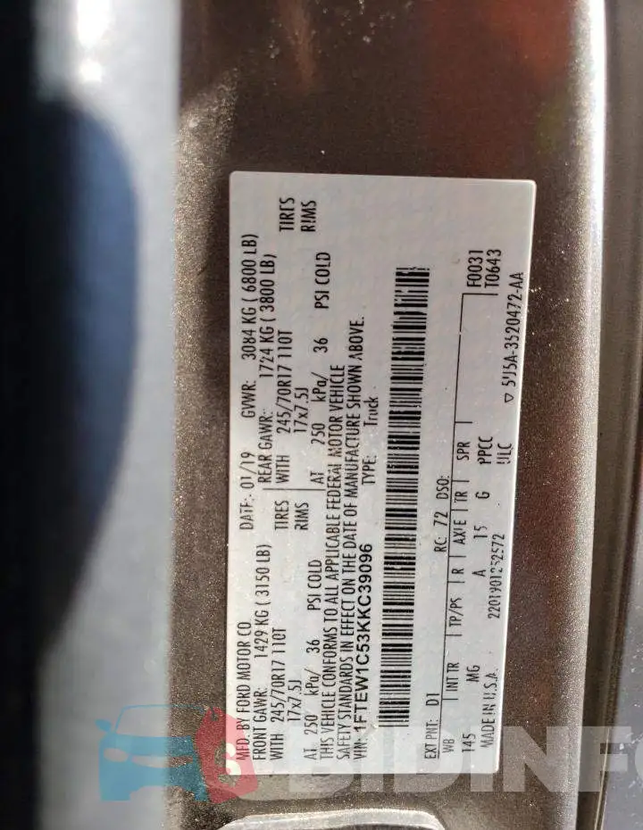 1FTEW1C53KKC39096 Photo# 13