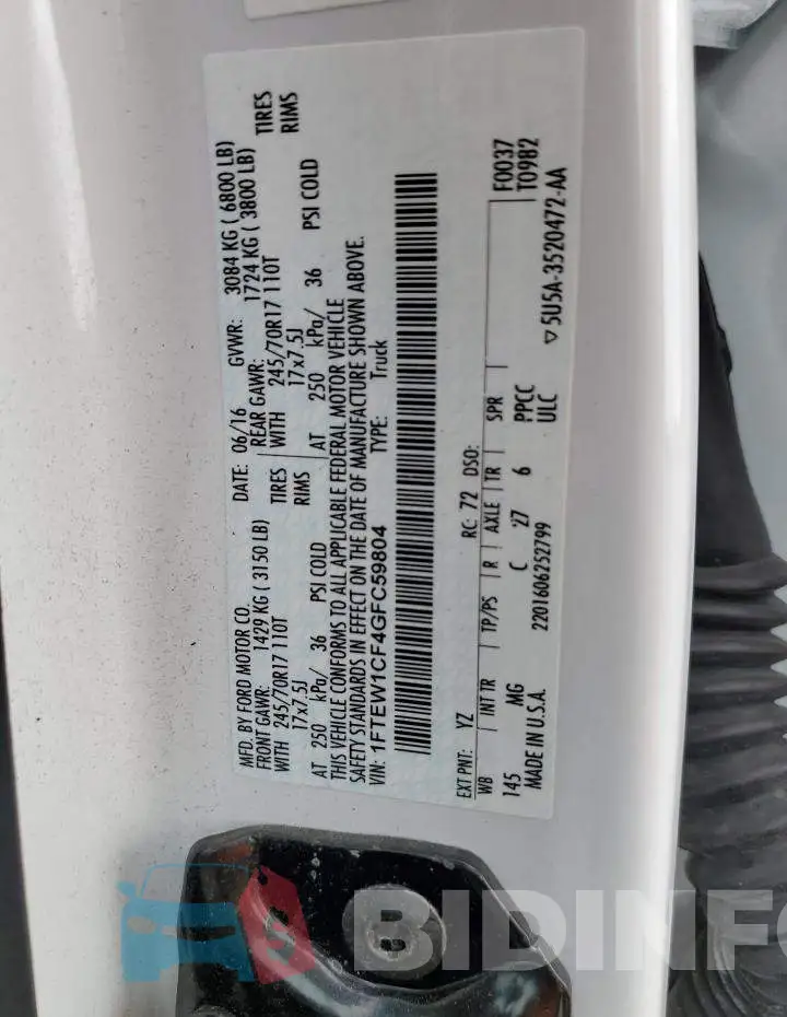1FTEW1CF4GFC59804 Photo# 12