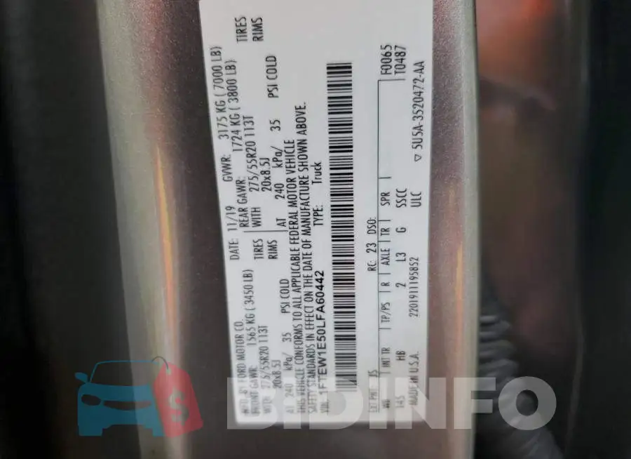 1FTEW1E50LFA60442 Photo# 13