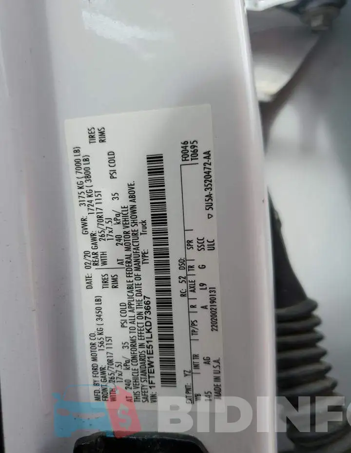 1FTEW1E51LKD73667 Photo# 13