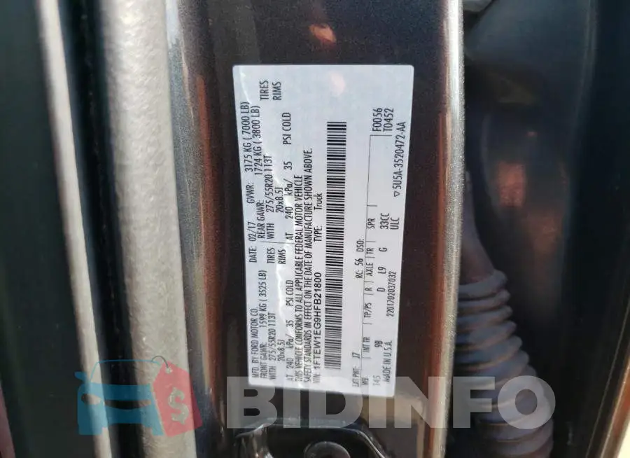 1FTEW1EG9HFB21800 Photo# 12