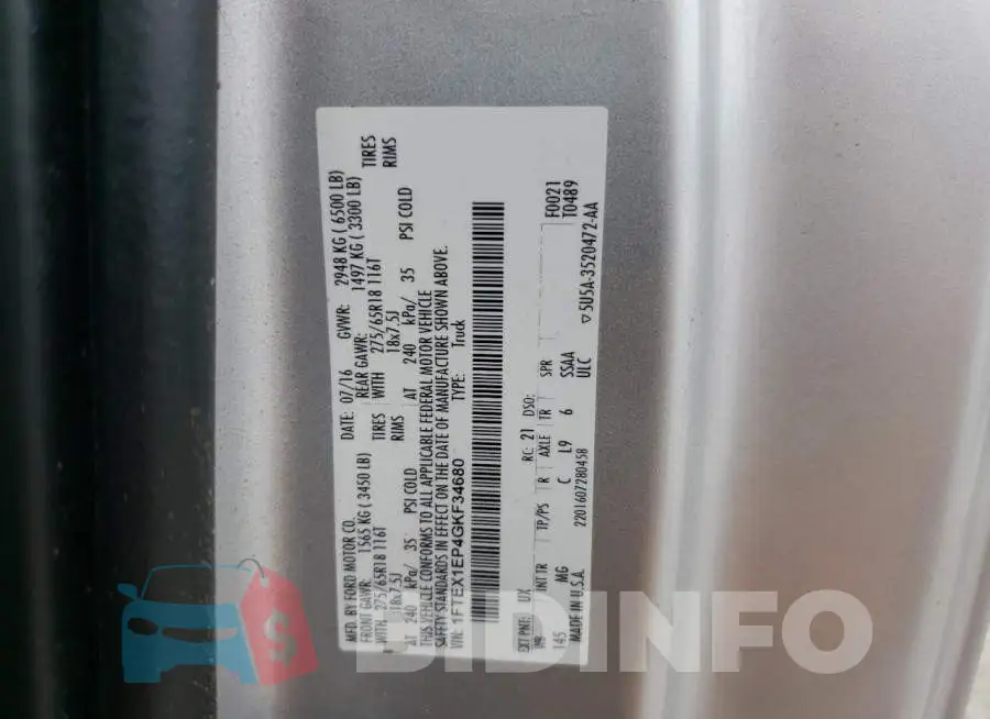1FTEX1EP4GKF34680 Photo# 12
