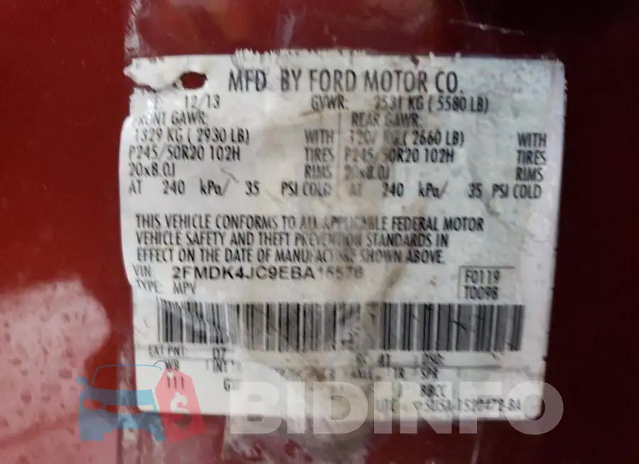 2FMDK4JC9EBA15576 Photo# 12