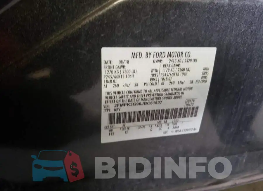 2FMPK3G96JBC61837 Photo# 14