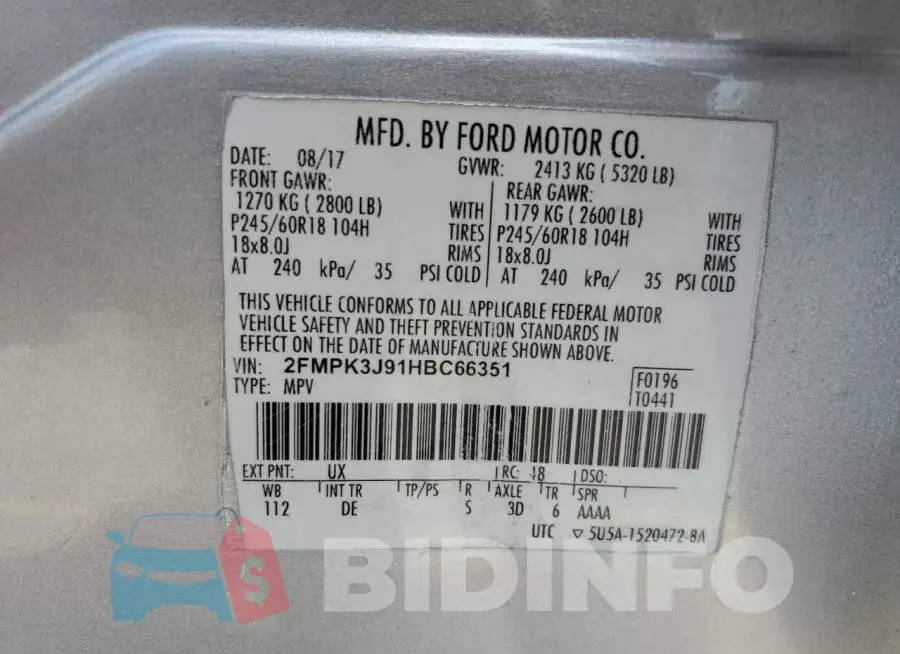 2FMPK3J91HBC66351 Photo# 13