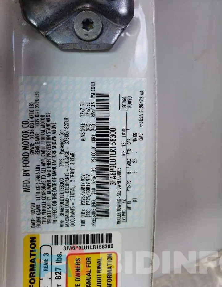 3FA6P0LU1LR158300 Photo# 13